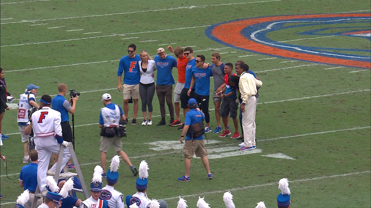 GATOR VISION TV: UF OLYMPIANS HONORED DURING THE FOOTBALL GAME – THE SWAMP, 12 NOV. 2016.